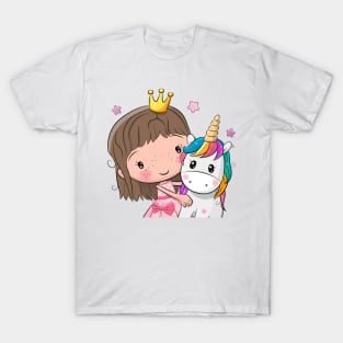 Princess with unicorn T-Shirt